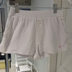 High Waist White Button Shorts